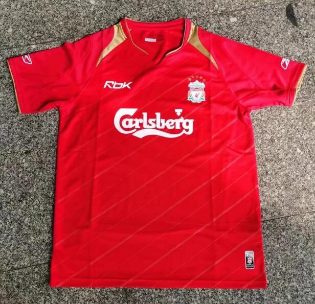 2005-06 Liverpool Retro Home Red Soccer Jersey Shirt